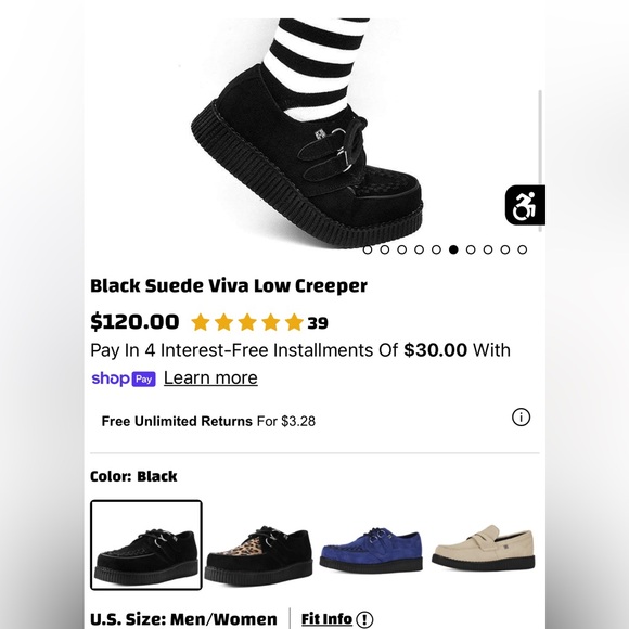 T.U.K. Black Suede Viva Creeper Unisex Shoes-Men 7/ Women’s 9 - Picture 10 of 10
